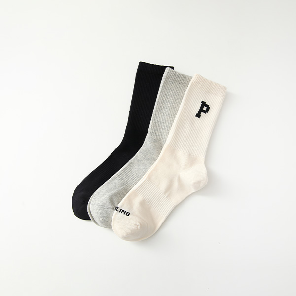 P logo socks 3-piece set