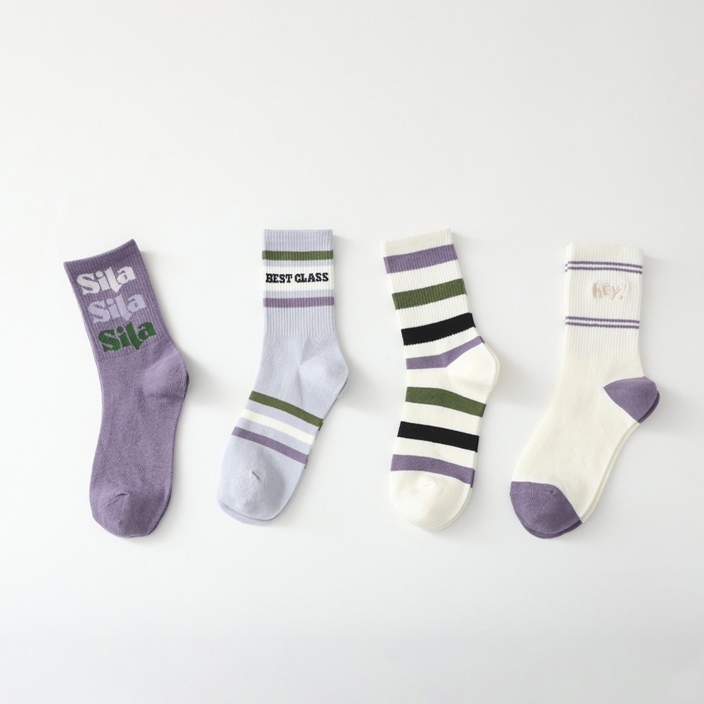 Hey Purple Socks 4-piece set