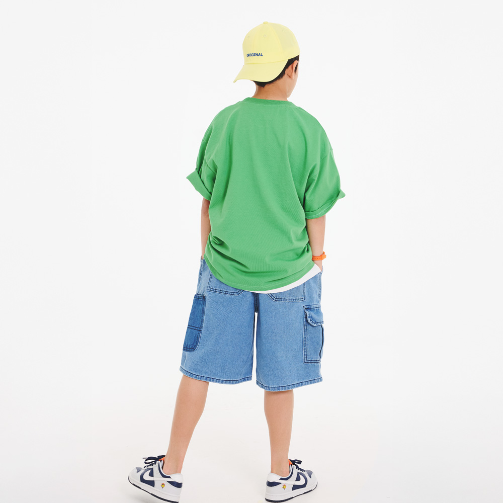 Block Denim Half Pants (Size 9-23)