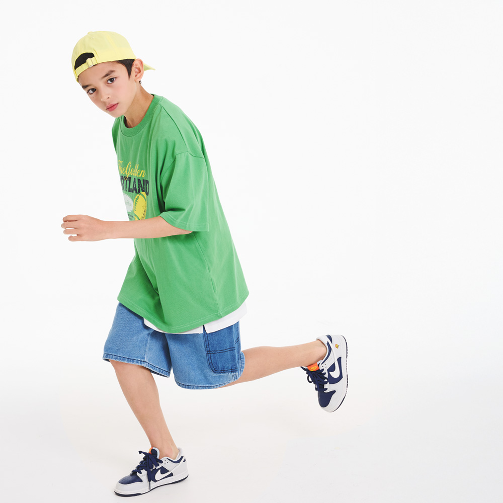 Block Denim Half Pants (Size 9-23)