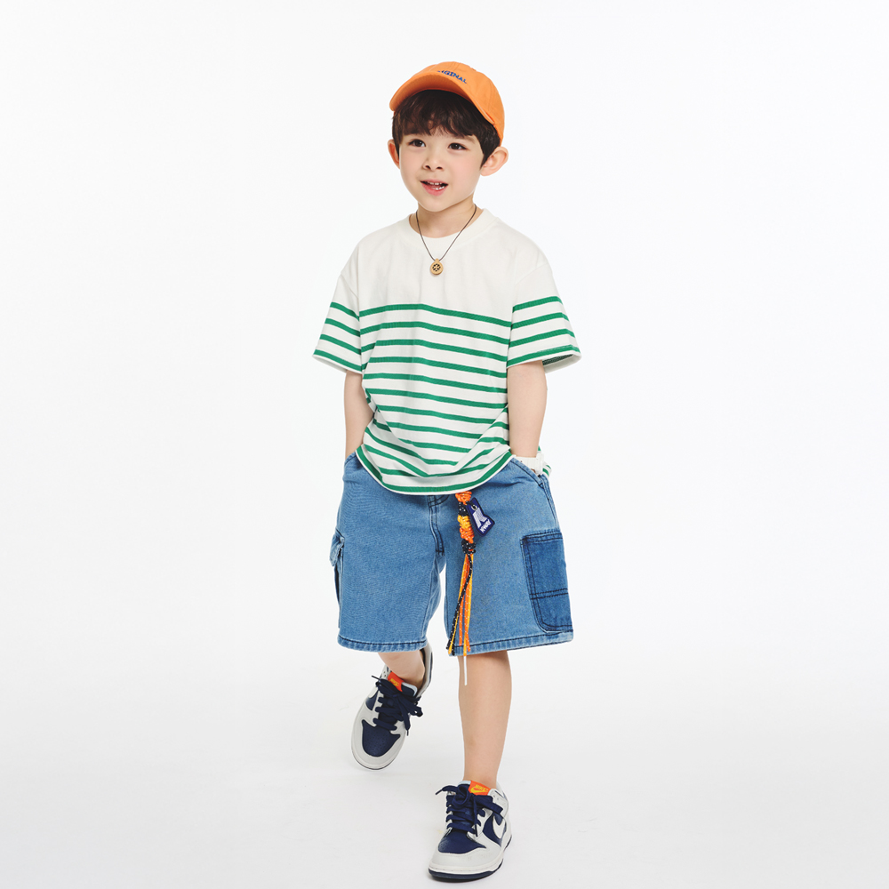 Block Denim Half Pants (Size 9-23)