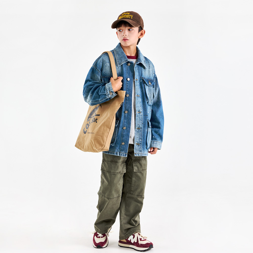 Drop-painted denim jacket (sizes 9-23)