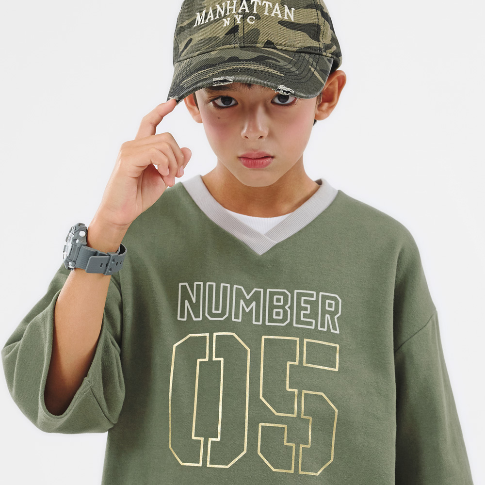 Number Golden V-Neck T-shirt (Size 9-23)