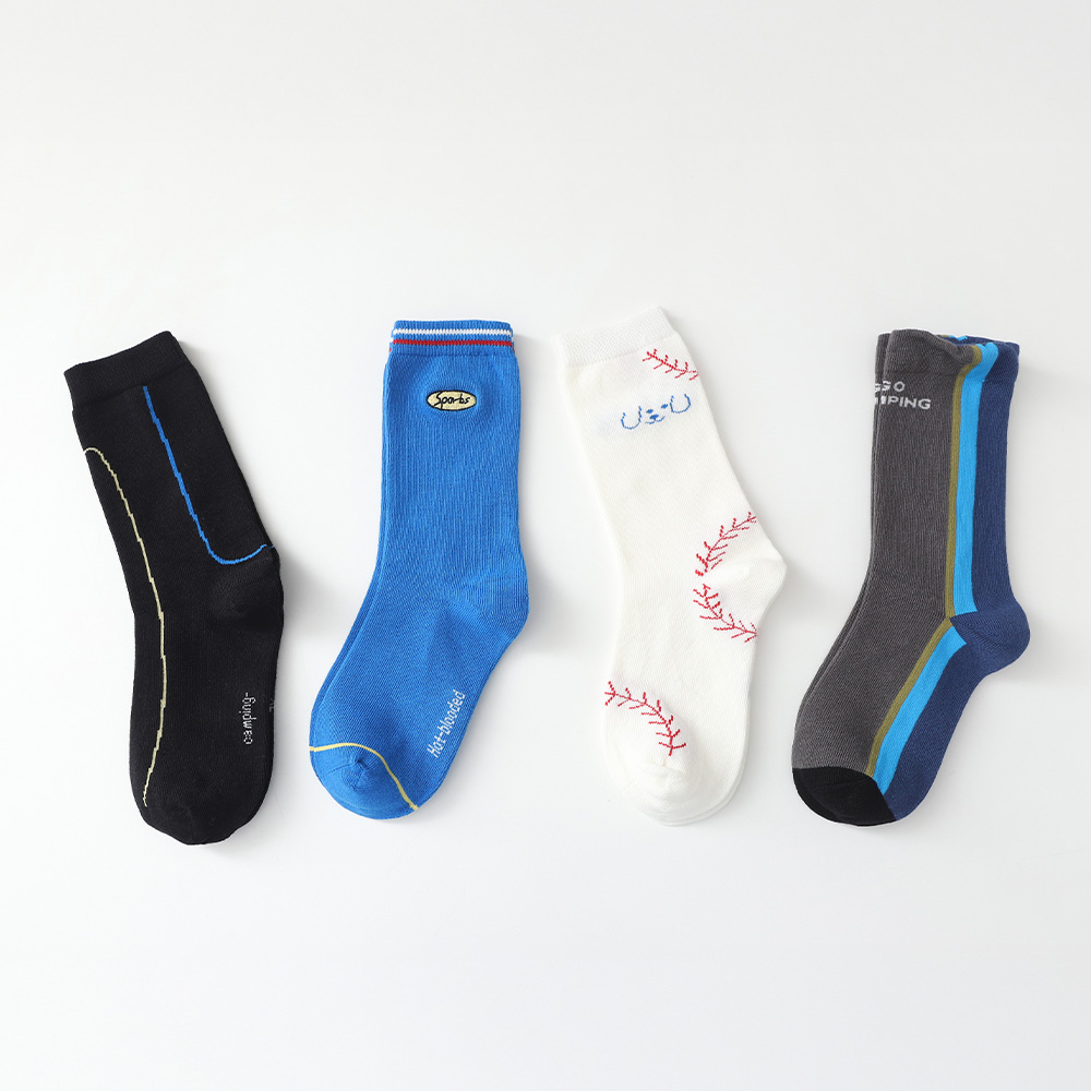 Camping Sports Socks 4-Piece Set