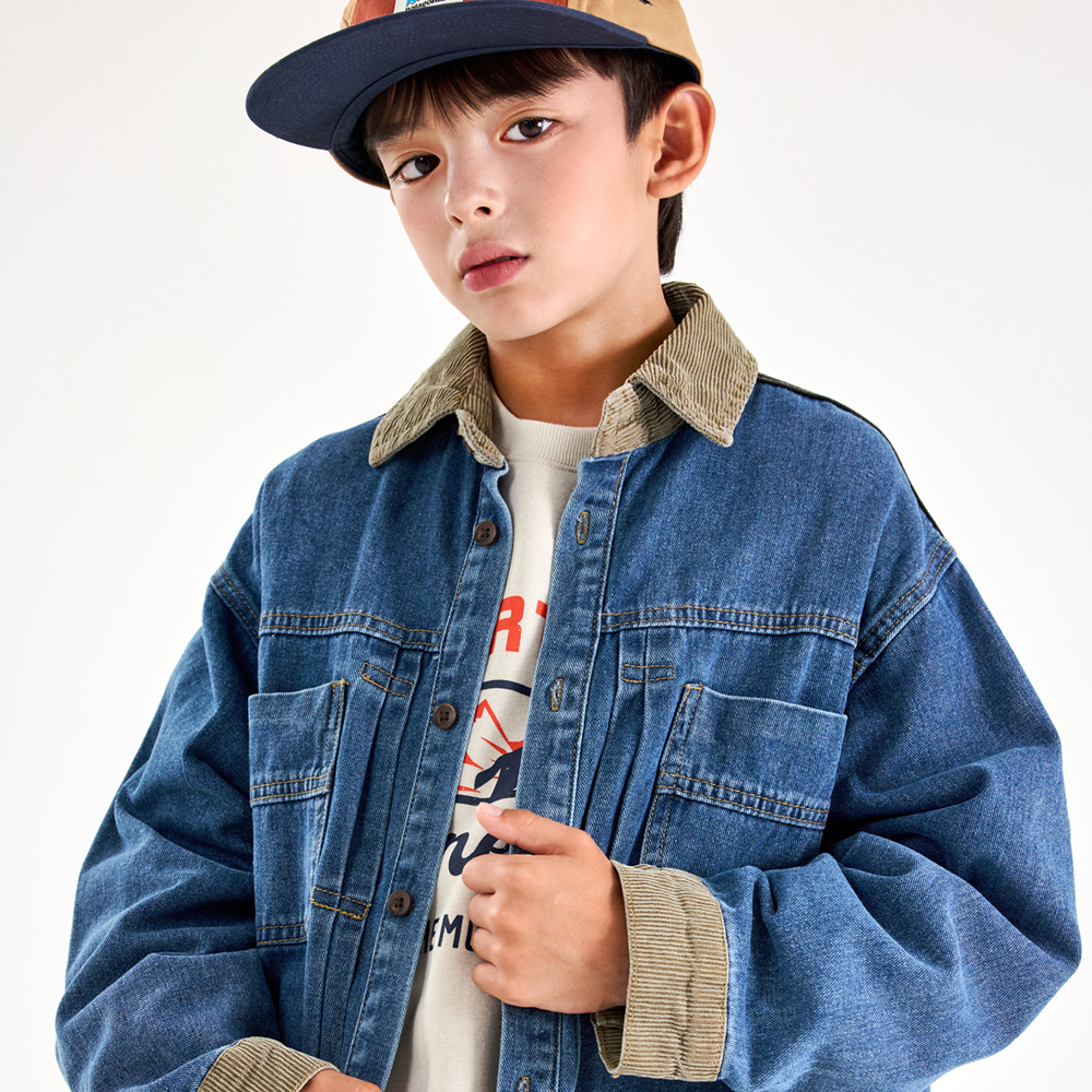 Kiji Corduroy color block denim jacket (size 9-23)