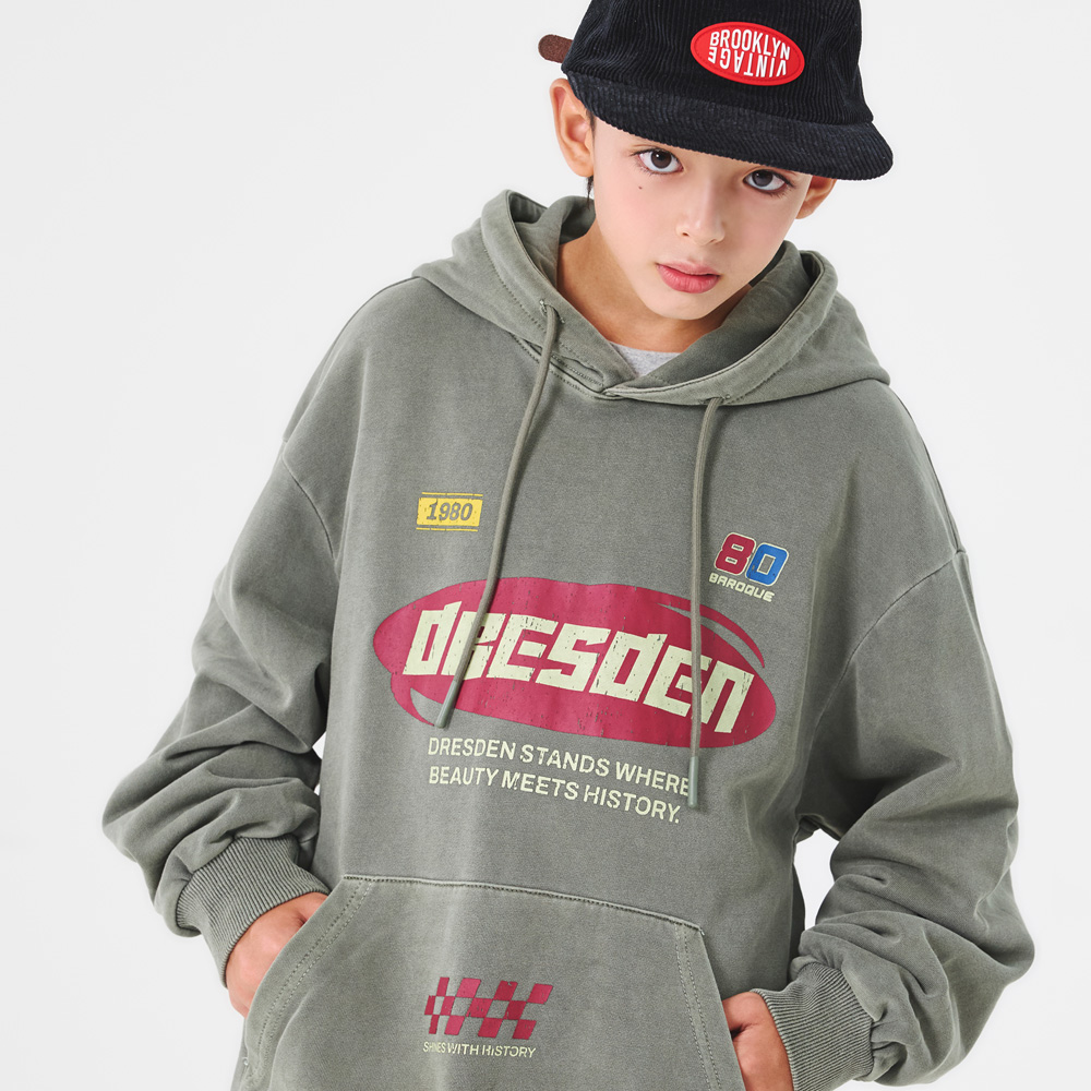 Lida Pigment Hooded Man-to-Man (Size 9-23)
