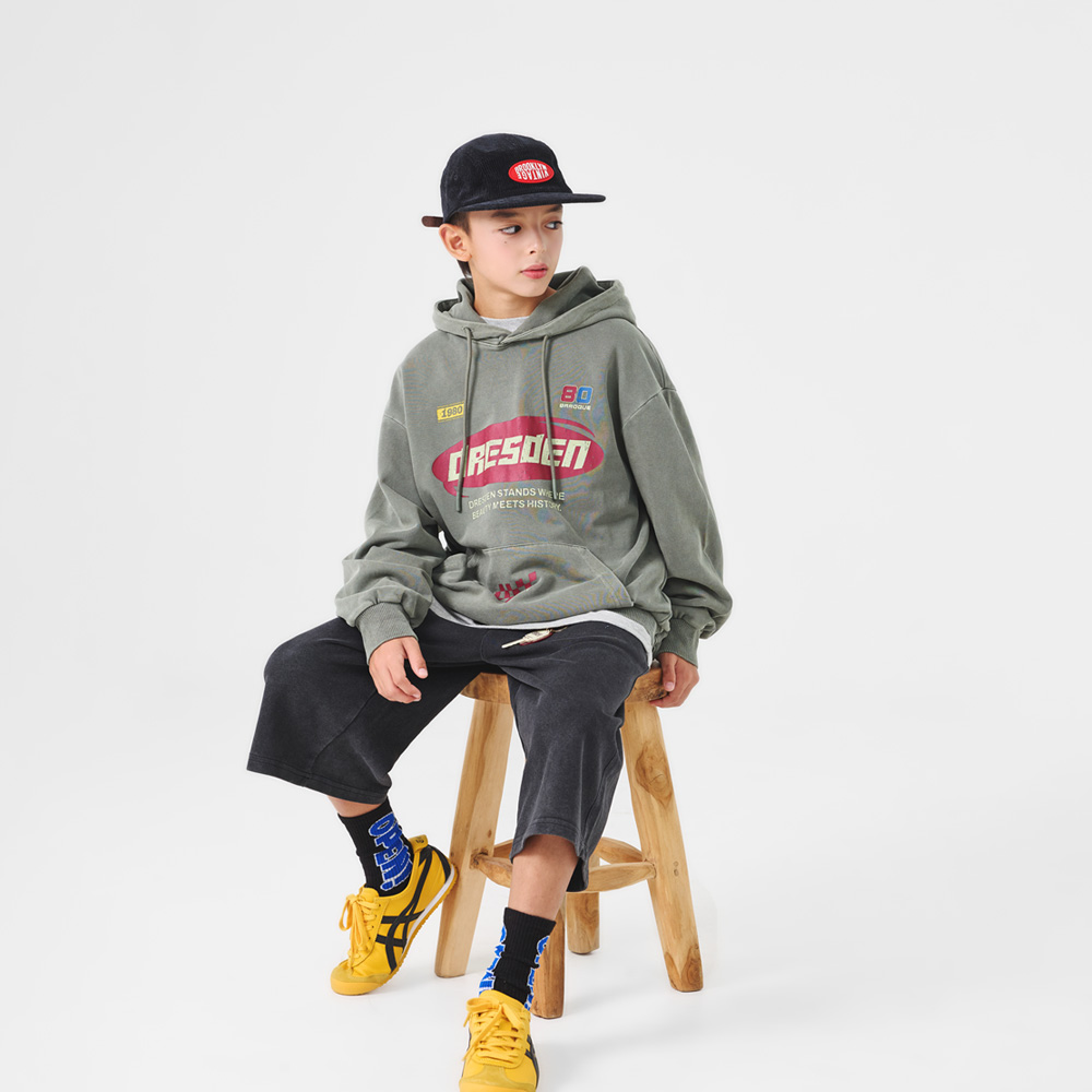 Lida Pigment Hooded Man-to-Man (Size 9-23)