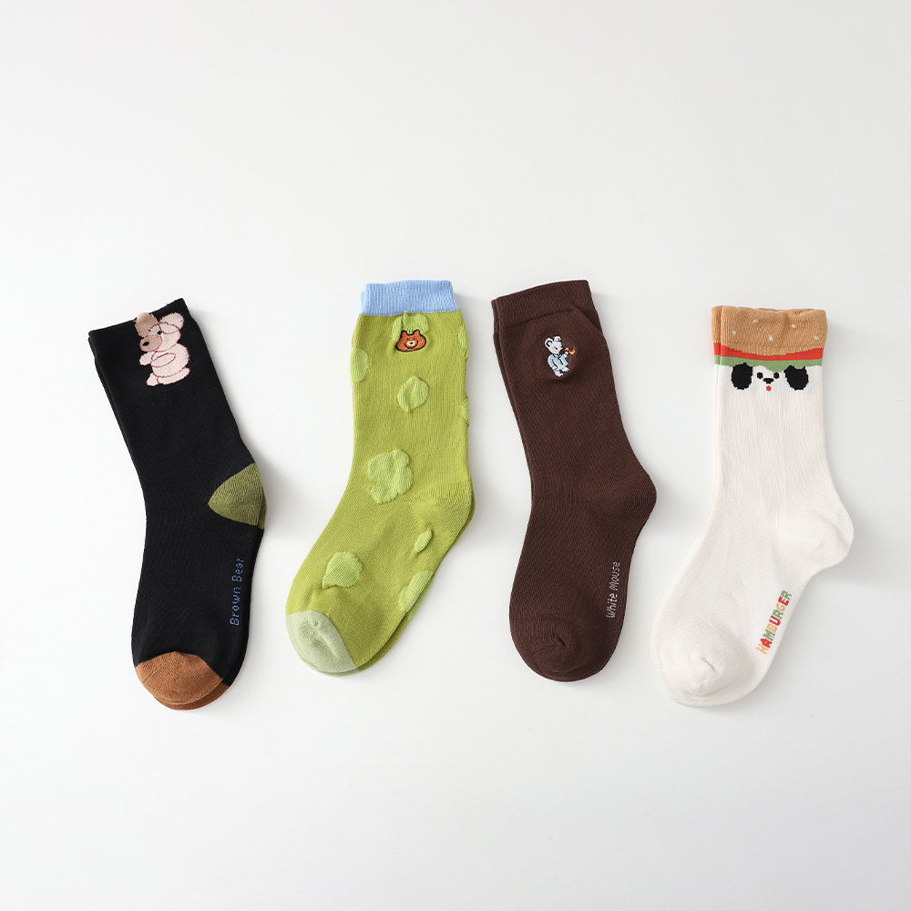White Mouth Socks 4-Piece Set