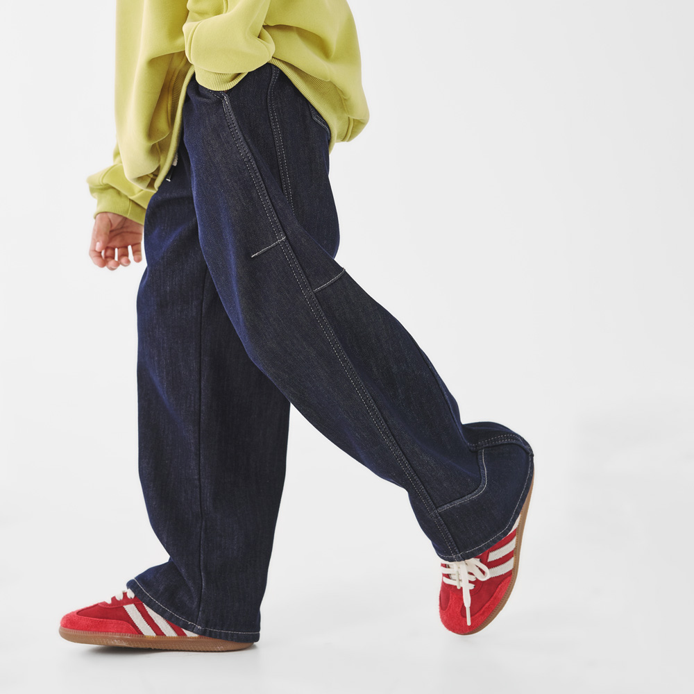 Turbo Fur Hooded Denim Pants (Size 9-23)