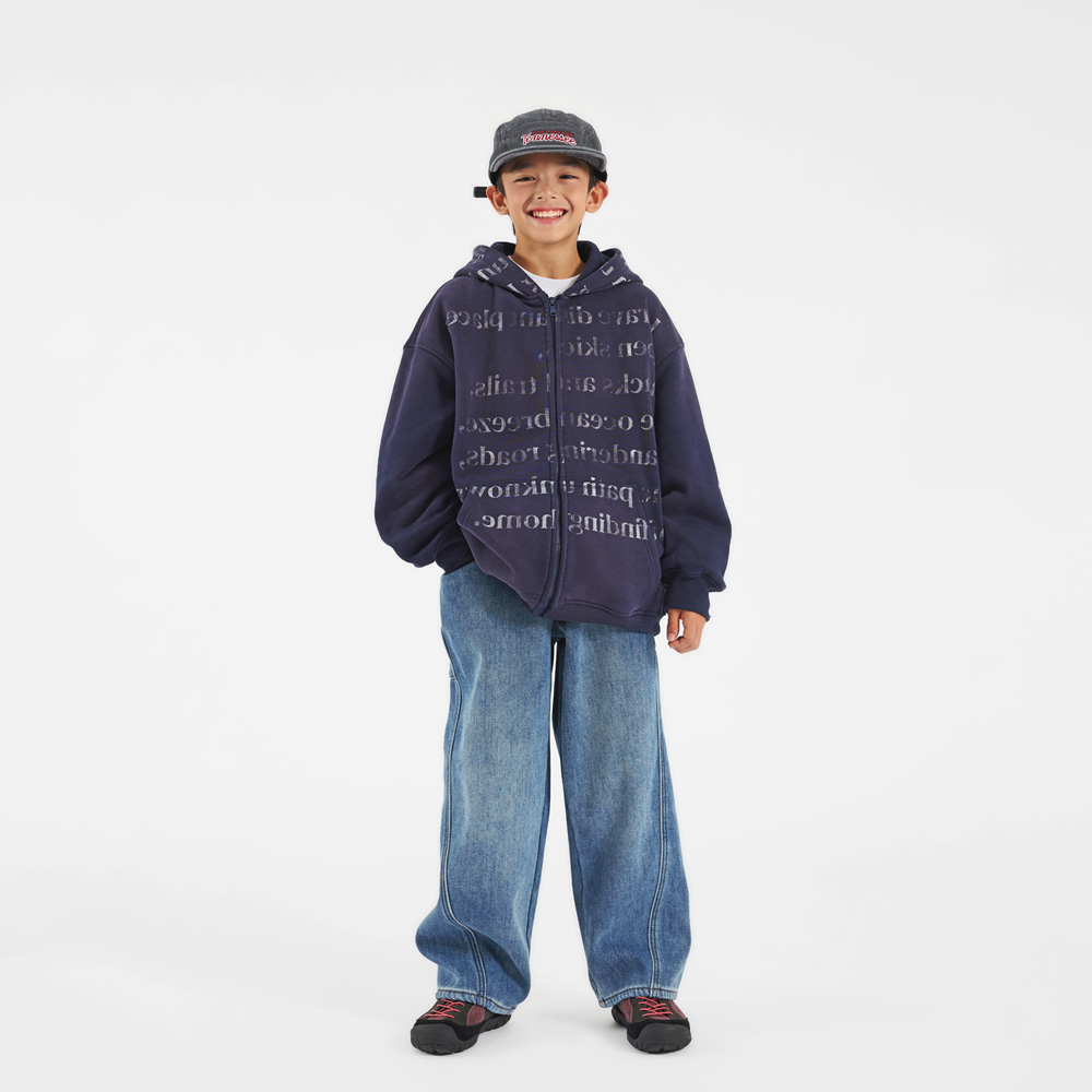 Bat-style hooded sweatshirt (sizes 9-23)