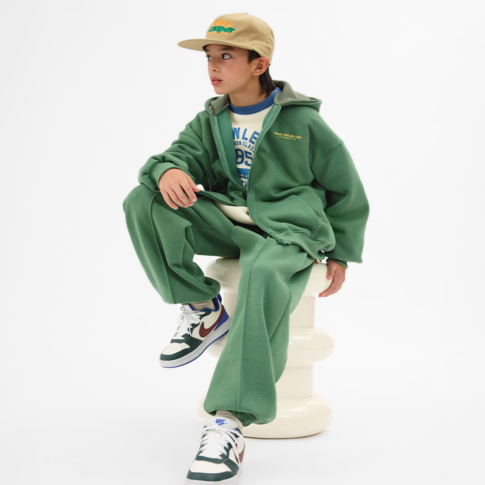 Maltese fleece hooded zip-up set (sizes 9-23)