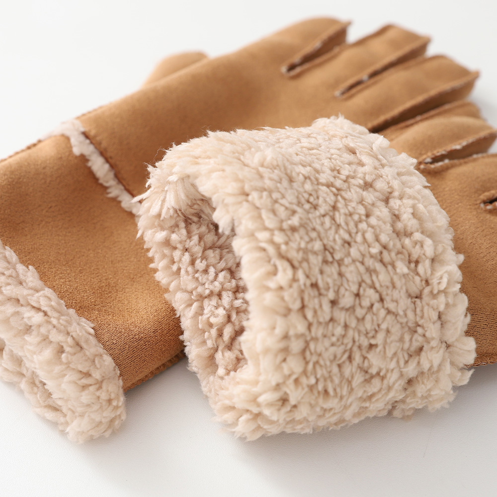 Lambskin suede gloves