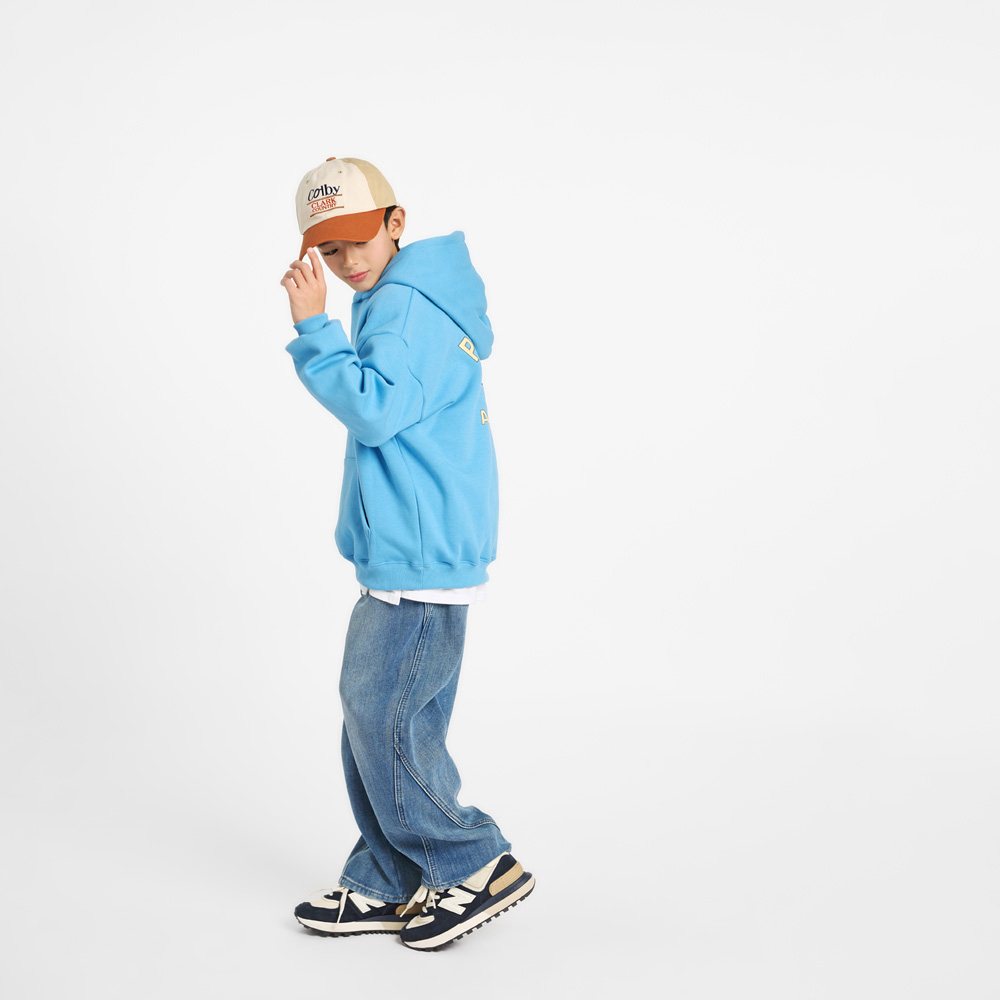 No-collar hooded sweatshirt (sizes 9-23)