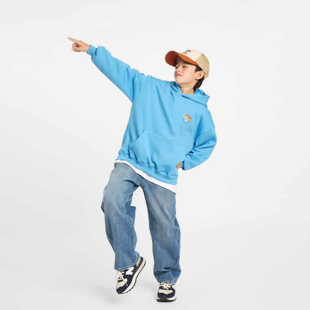 No-collar hooded sweatshirt (sizes 9-23)